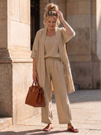 Yael | Completo tre pezzi rilassato con top e pantalone