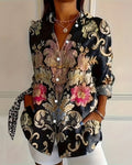 Camicia con Colletto Stampato e Bottoni