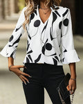 Blusa scollo a V slim alla moda