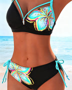 Bikini Bralette Allacciato con Stampa