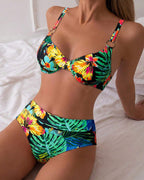 Bikini Sexy Stampato Reggiseno Push-Up a Triangolo