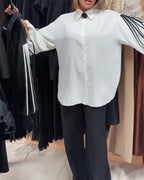 Camicia in contrasto a maniche lunghe
