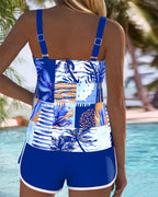 Tankini Due Pezzi Stampa Palma di Cocco Boxer