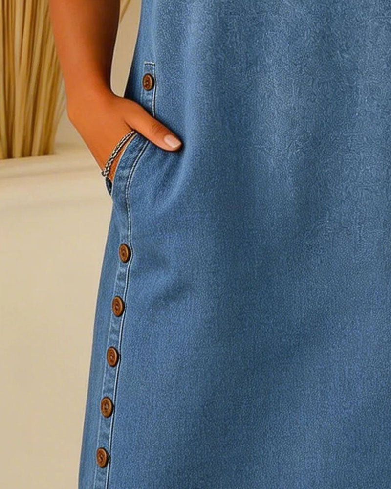 Abito chemisier casual in denim