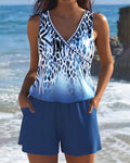 Costume da bagno senza maniche con scollo a V