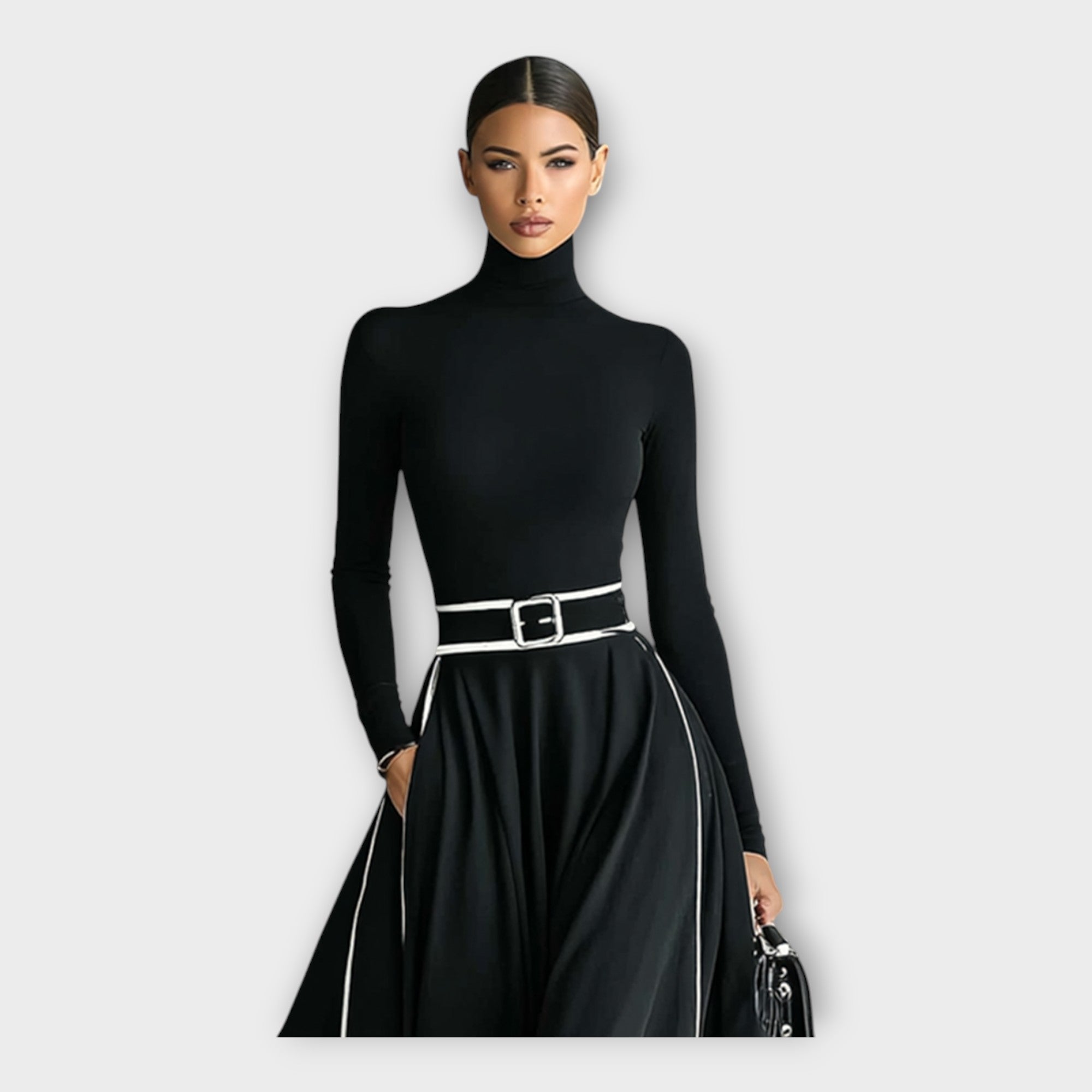 Abito lungo con un'eleganza minimale