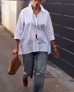 Camicia Casual Con Revers, Maniche Lunghe