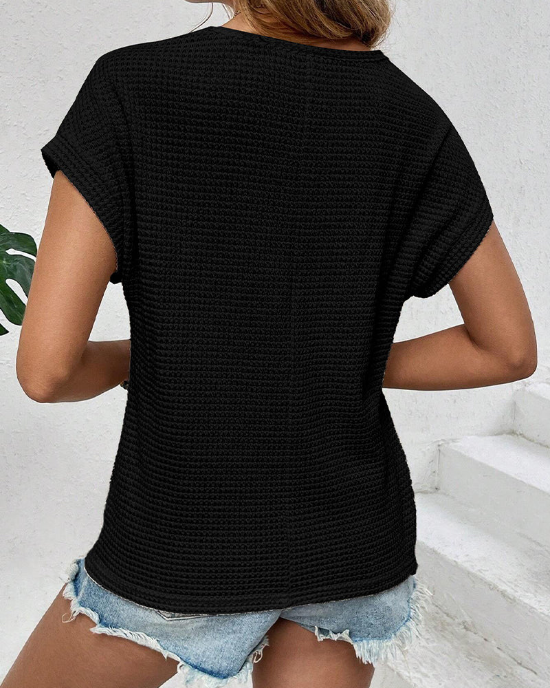 T-shirt Raglan in Maglia Traforata Traspirante