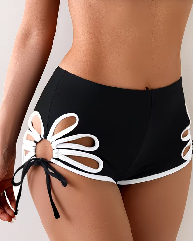 Bikini Sling Colore A Contrasto Scavato Sexy
