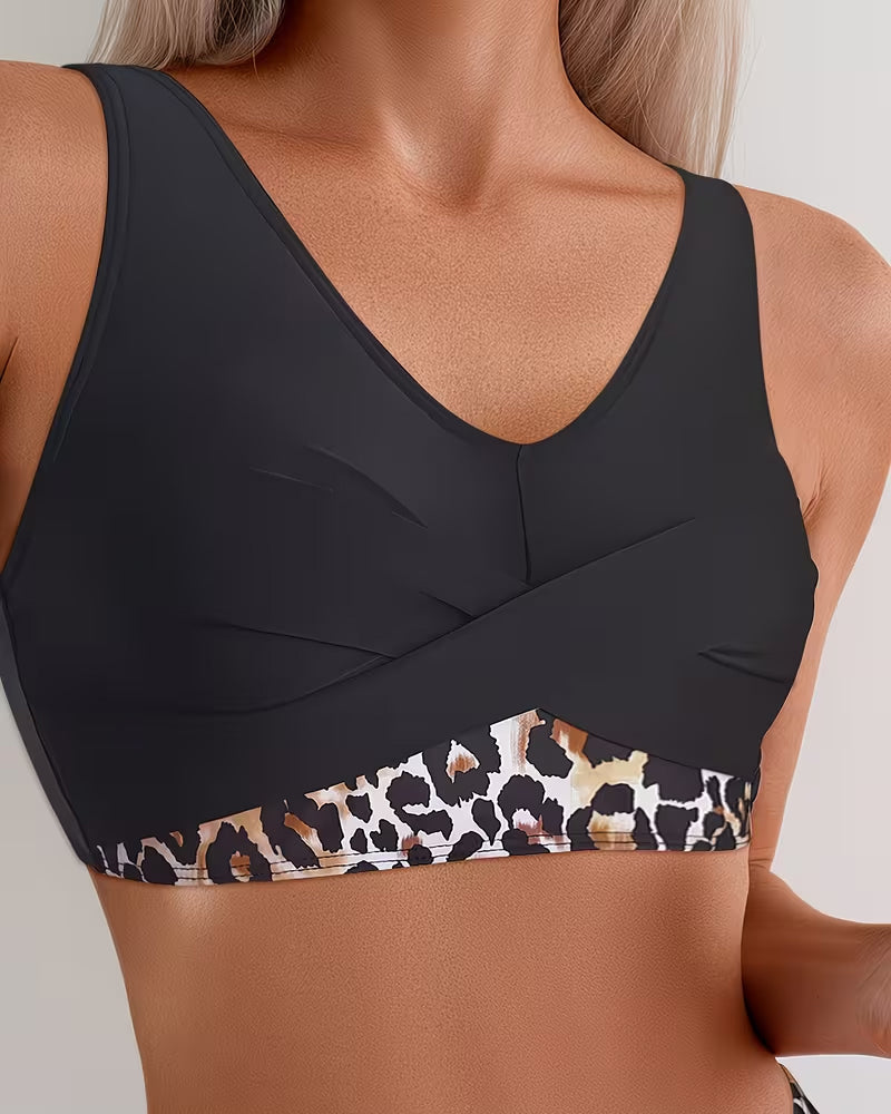 Bikini Leopard Sportivo Scollo a V