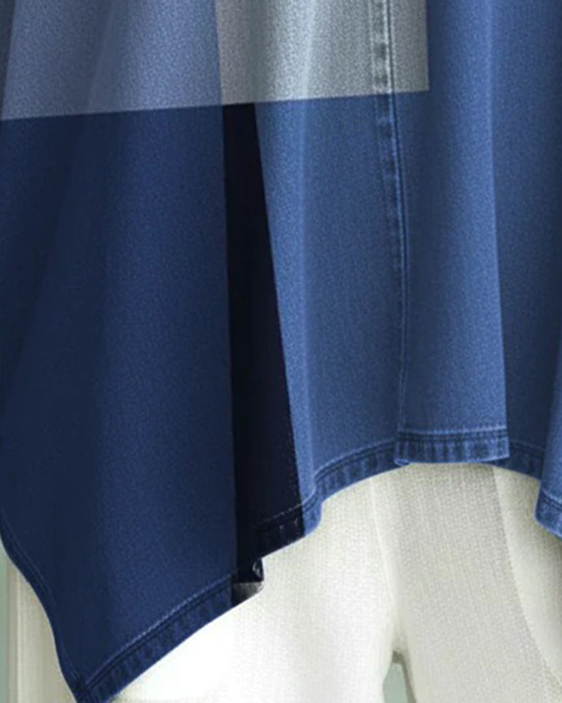 Maglia ampia con scollo a V a blocchi di colore