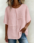 Maglia verticale testurizzata a patchwork, taglio morbido