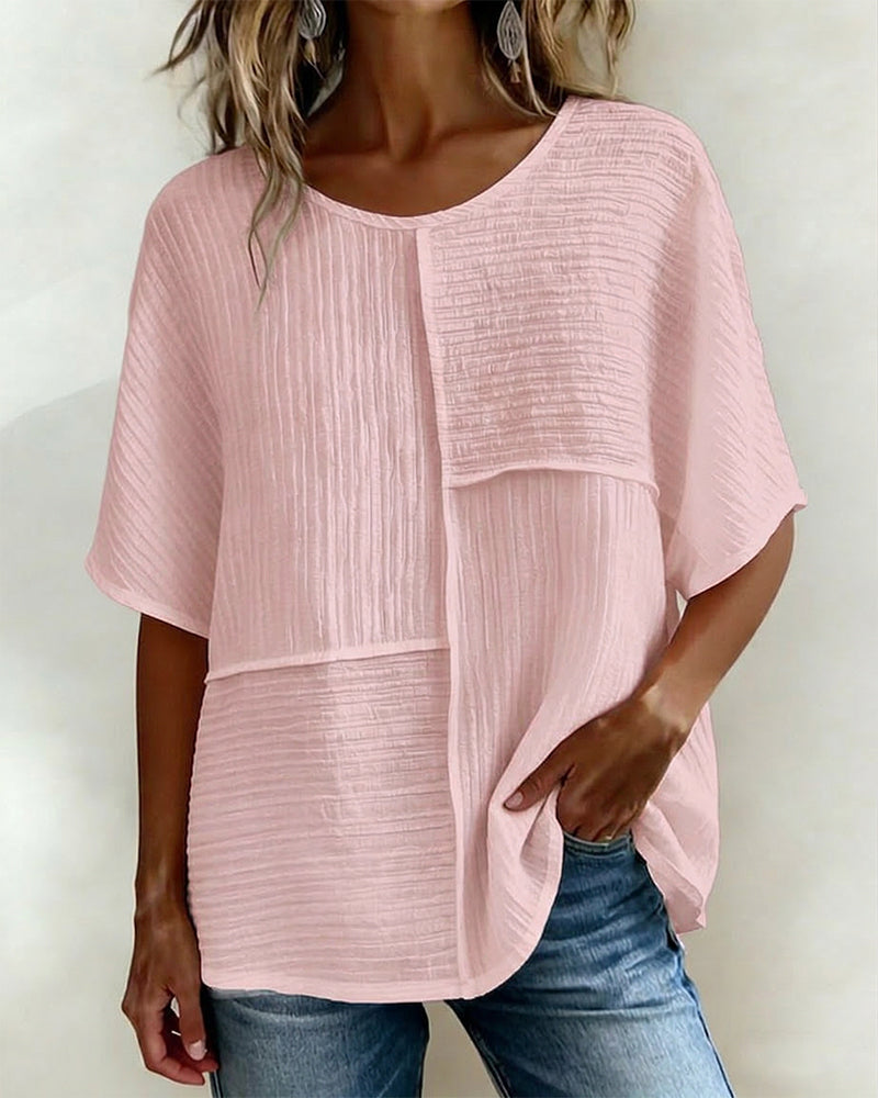 Maglia verticale testurizzata a patchwork, taglio morbido