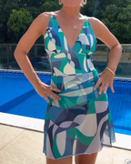 Costume da bagno intero stampato con lacci