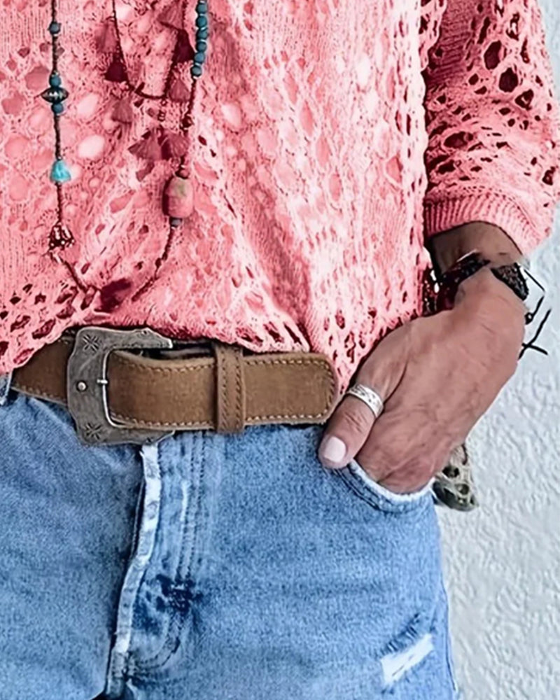 Maglia Fantasia Rombi Traforati Ampia