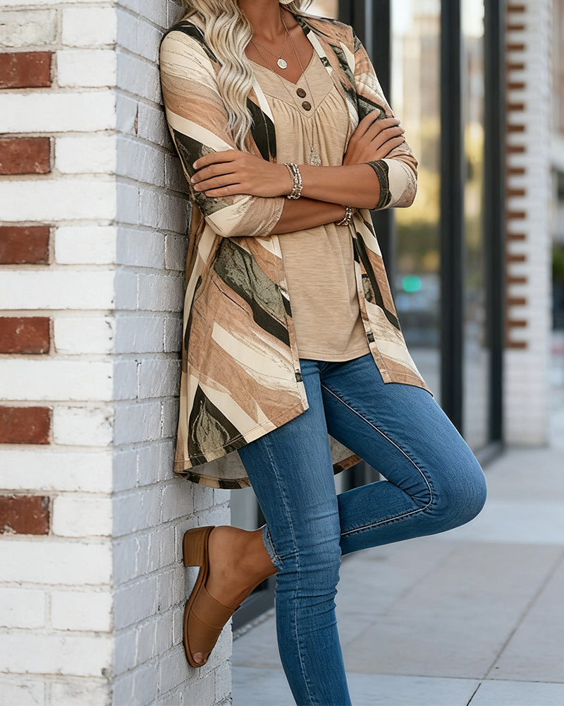 Top due in uno stampato patchwork