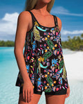 Tankini Top Tank Boxer Stampato Dimagrante
