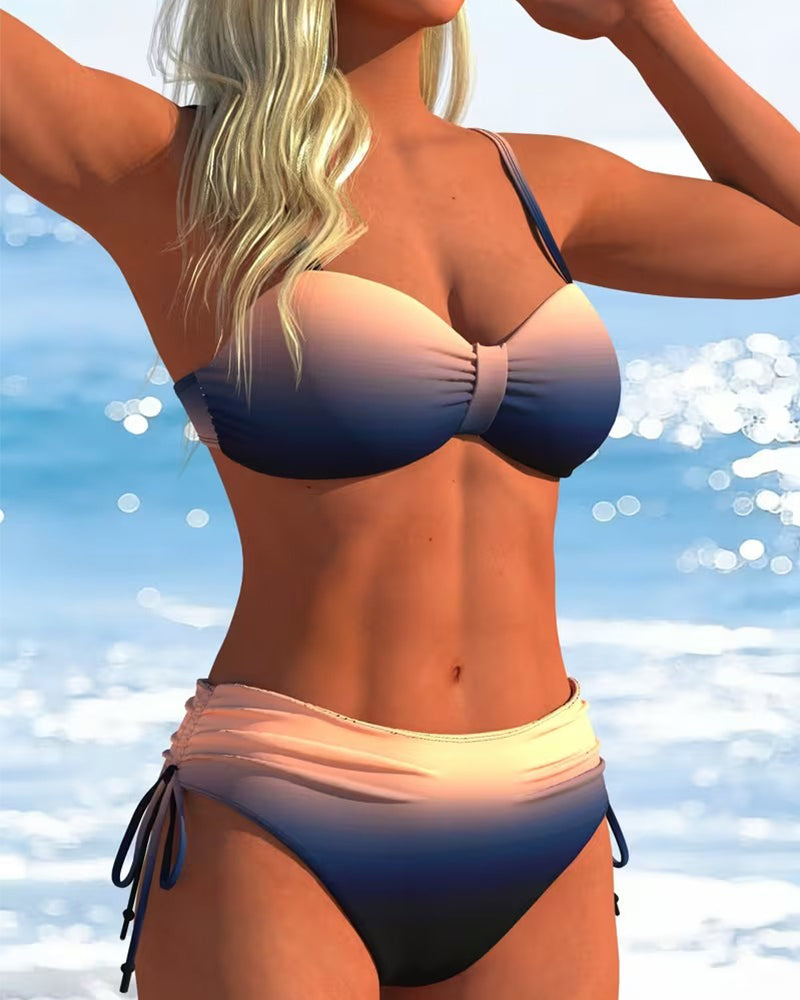Bikini Motivo Sfumato Coulisse Alla Moda