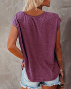 Gilet a tinta unita con scollo a V e maniche arrotolabili