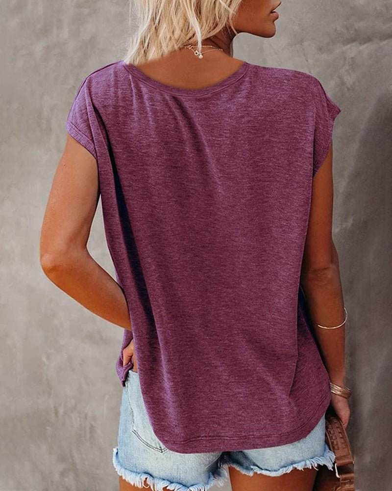 Gilet a tinta unita con scollo a V e maniche arrotolabili