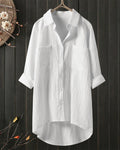 Camicia ampia a tinta unita con maniche lunghe