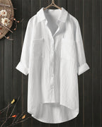 Camicia ampia a tinta unita con maniche lunghe