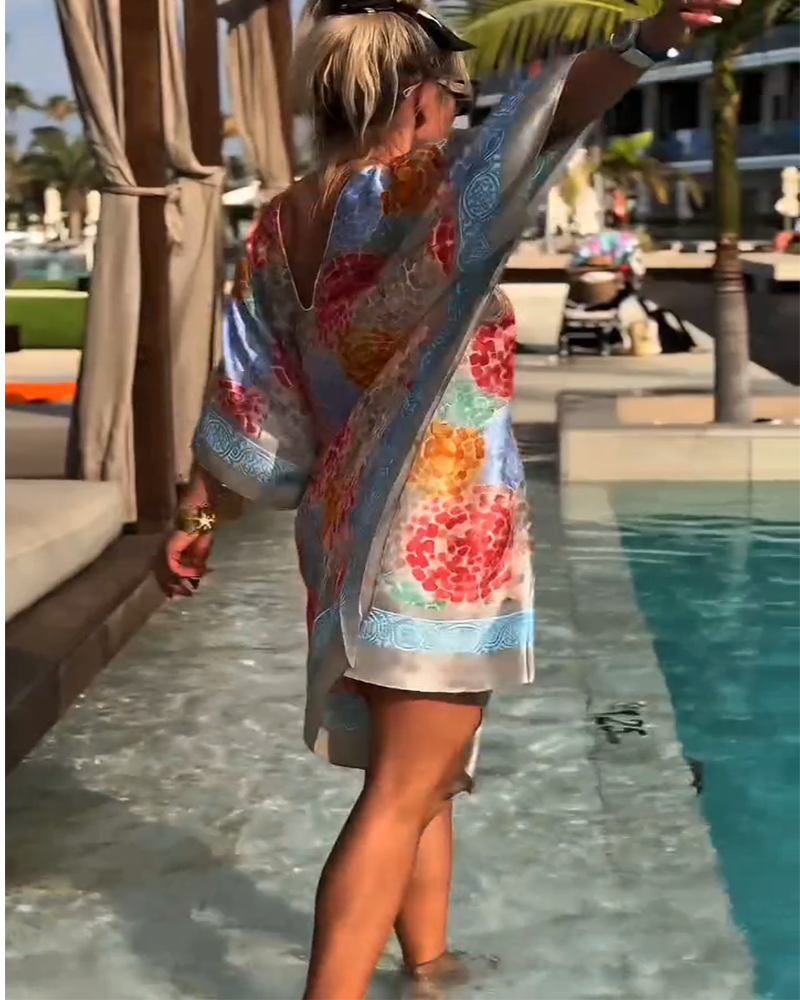 Pareo Stampato Resort Costume da Bagno