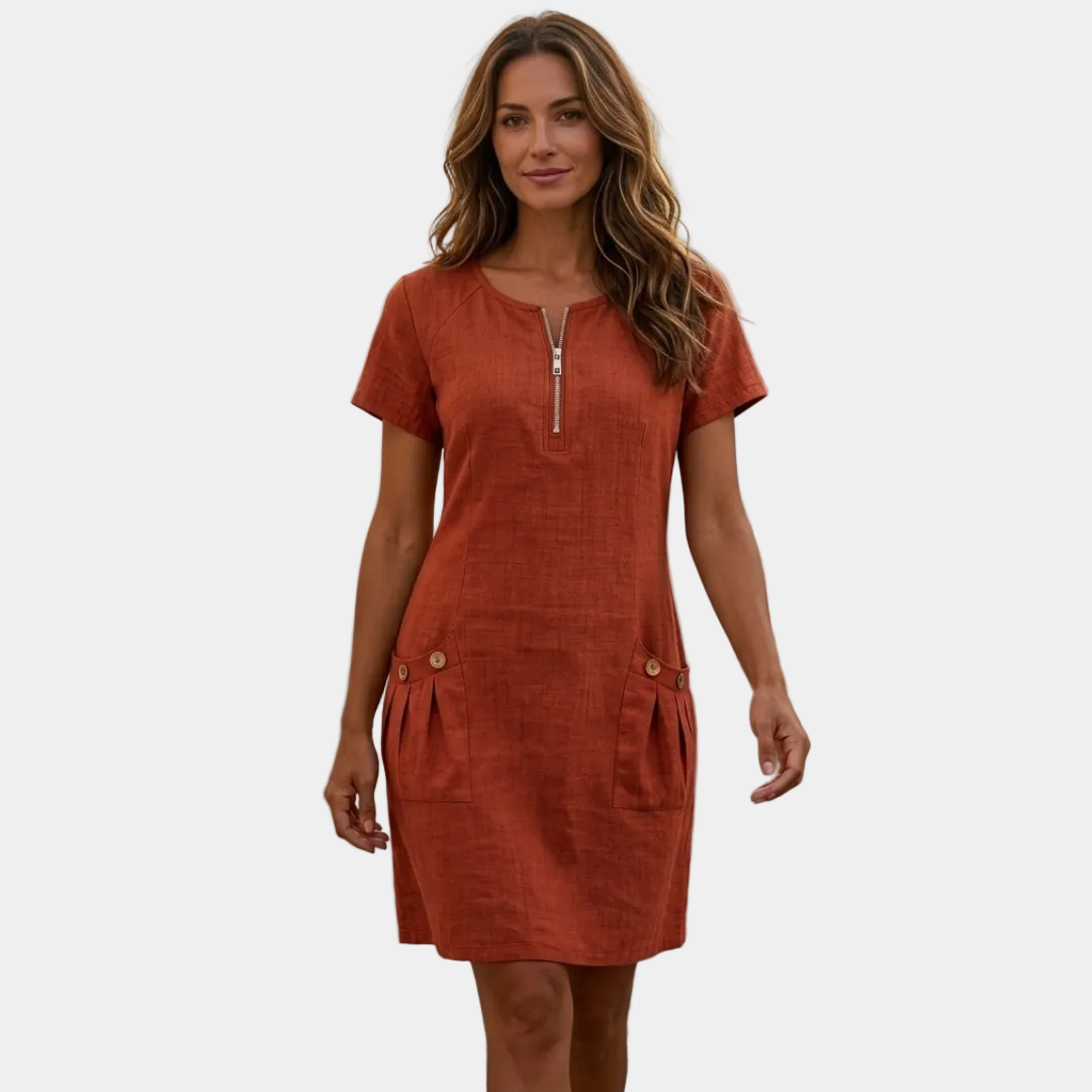 Ágata - Vestito corto con zip e tasche