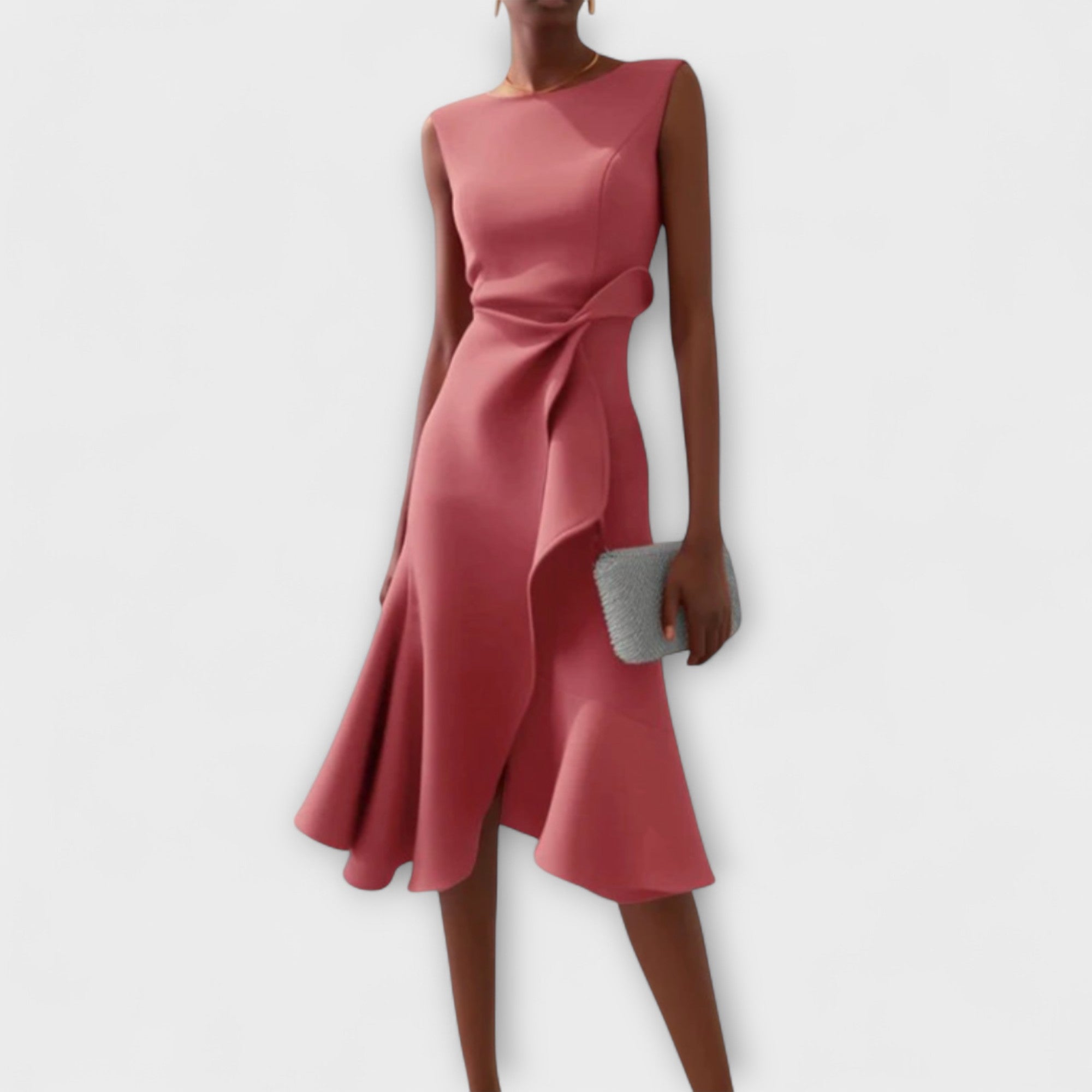 Juliette – Vestito midi asimmetrico con drappeggio
