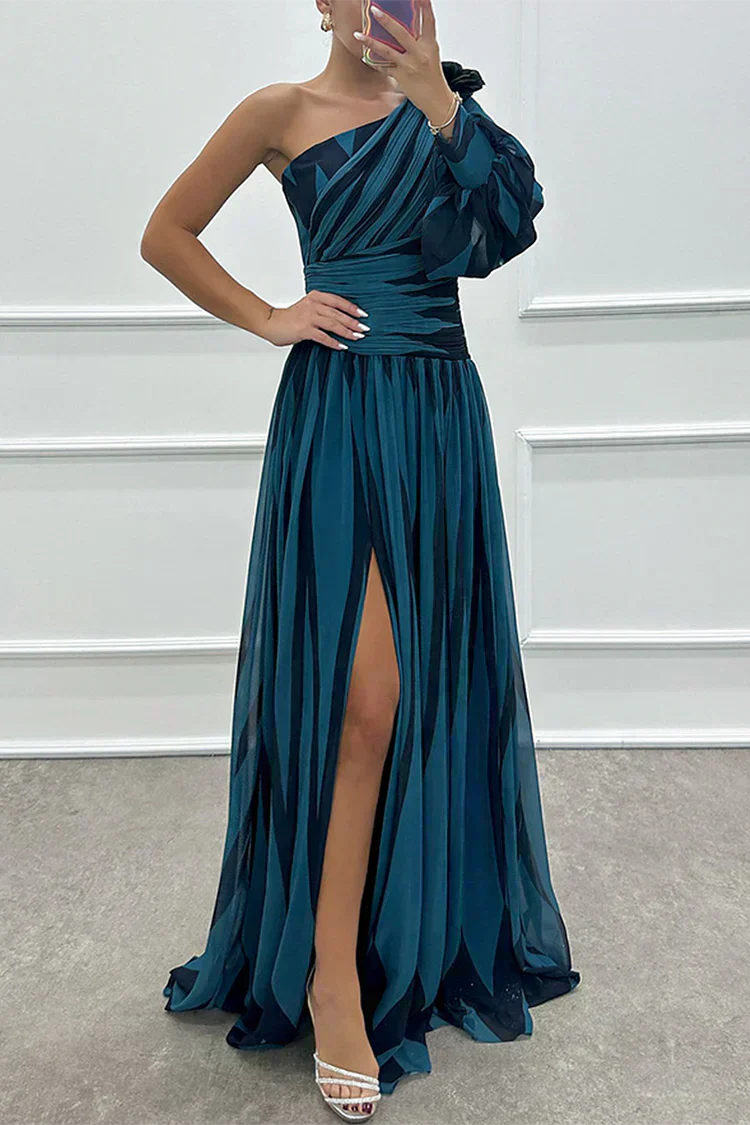 Hazel™ | Abito lungo elegante a righe con spalle scoperte