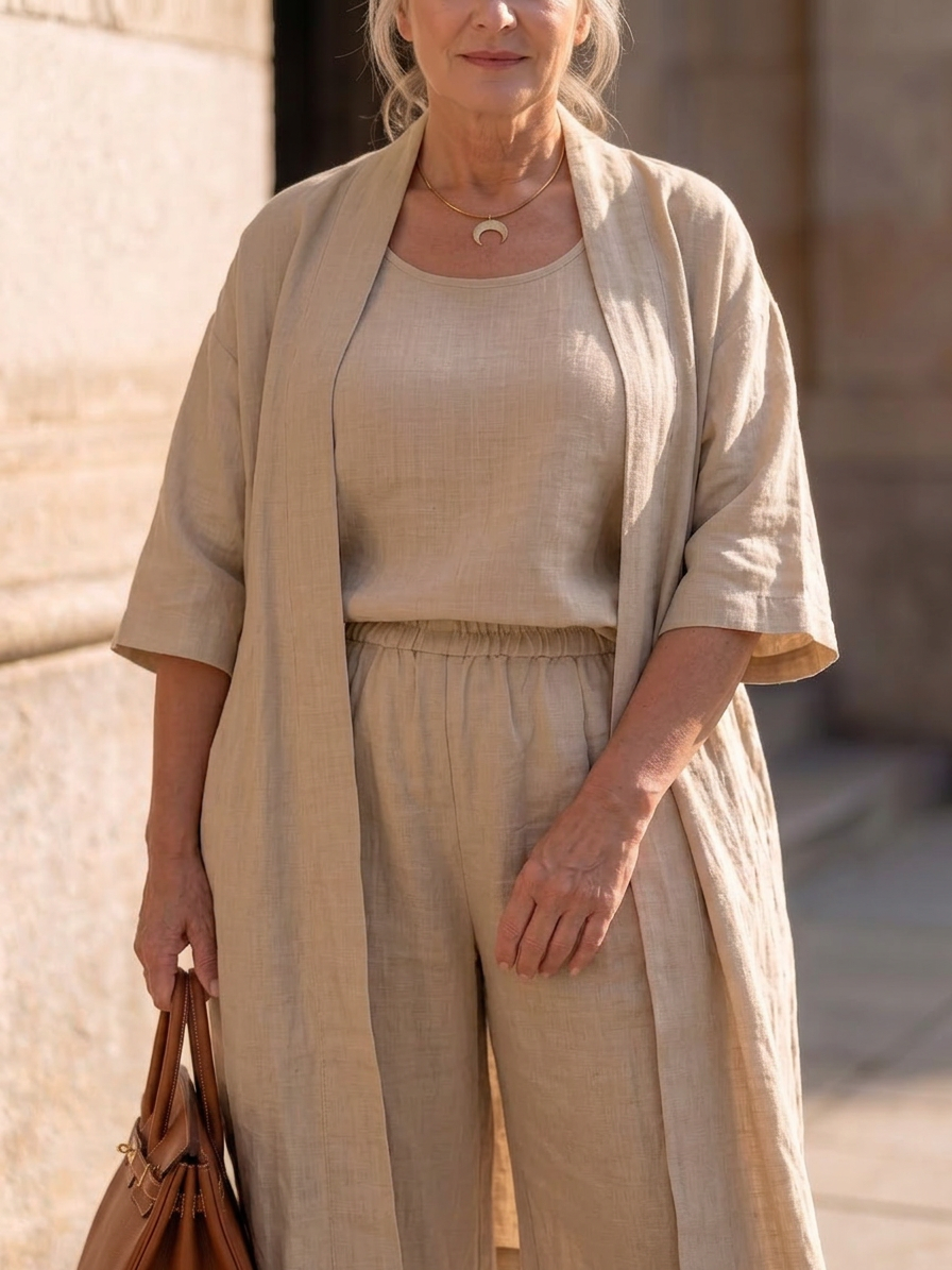 Yael | Completo tre pezzi rilassato con top e pantalone