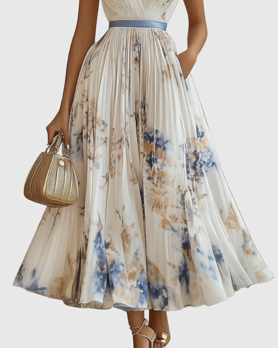 Rowella | Elegante Abito Lungo Plissettato