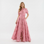Eliza - Abito fucsia a manica corta