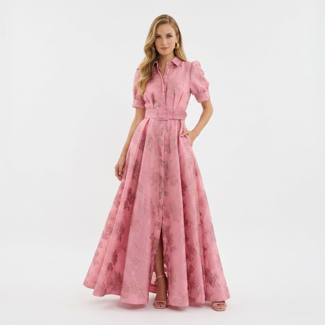 Eliza - Abito fucsia a manica corta