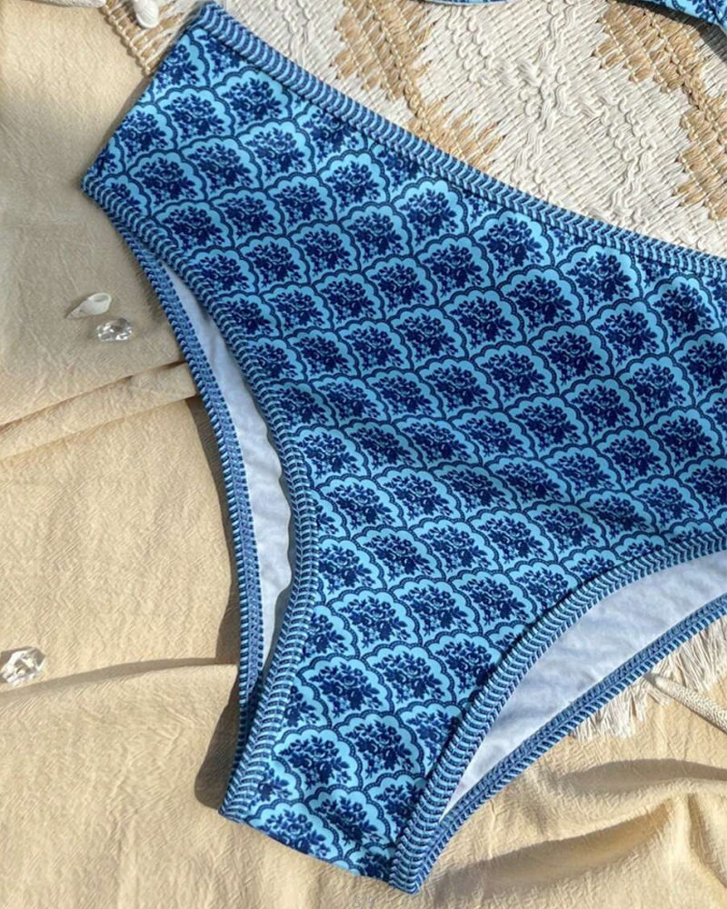 Bikini sexy con bretelline a triangolo stampato