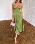 Liora™ | Vestito midi elegante senza spalline