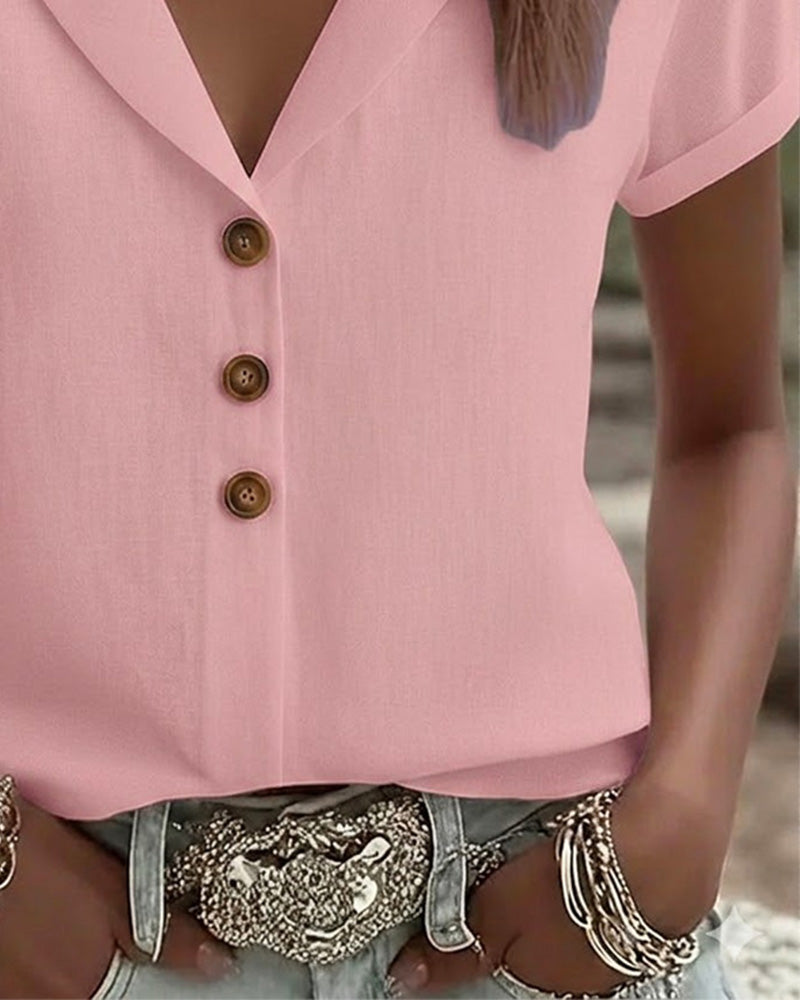 Camicia abbottonata con colletto e maniche corte
