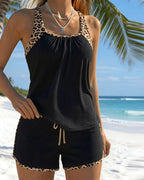 Tankini Motivo Leopardato Con Coulisse Laterale