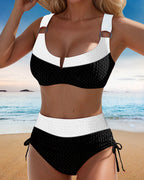Bikini Bralette A Contrasto A Vita Alta