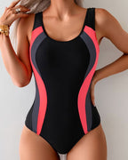 Costume Da Bagno Intero Color-Block Con Stampa