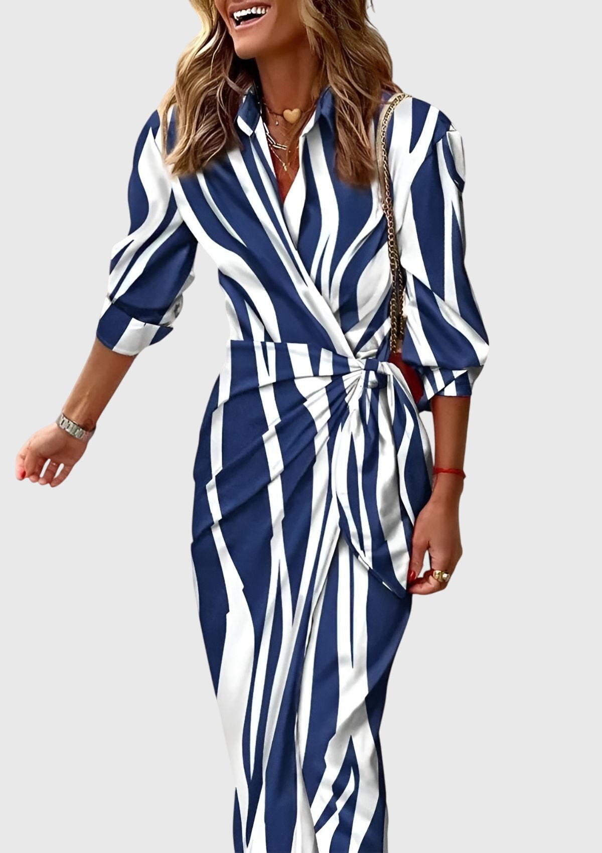 Everly | Abito Elegante Incrociato con Stampa