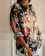 Camicia con Colletto Stampato e Bottoni