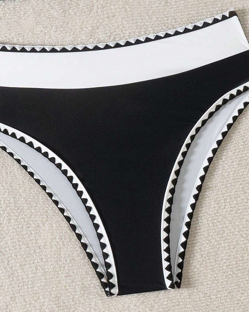 Bikini Sexy Triangolo Spaccato Colore a Contrasto