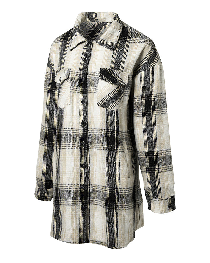 Camicia casual a quadri con taschino