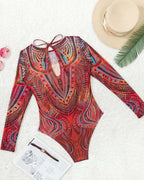 Costume da bagno intero a maniche lunghe con protezione solare
