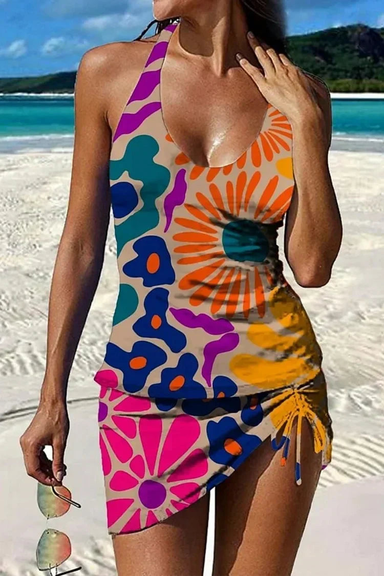 Fiesta – Tankini con stampa floreale e pantaloncini, effetto pancia piatta