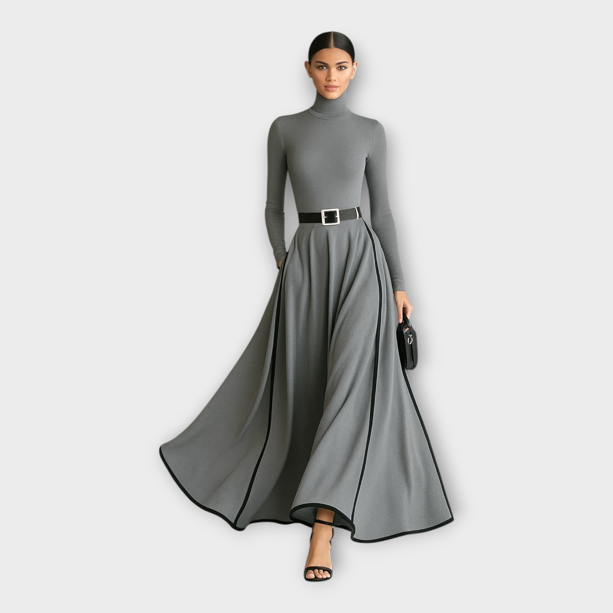 Abito lungo con un'eleganza minimale