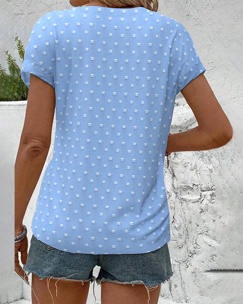 Camicetta blu con spalle scese