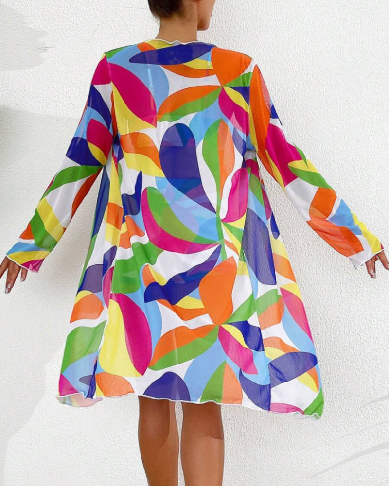 Costume da Bagno Colorato Tre Pezzi