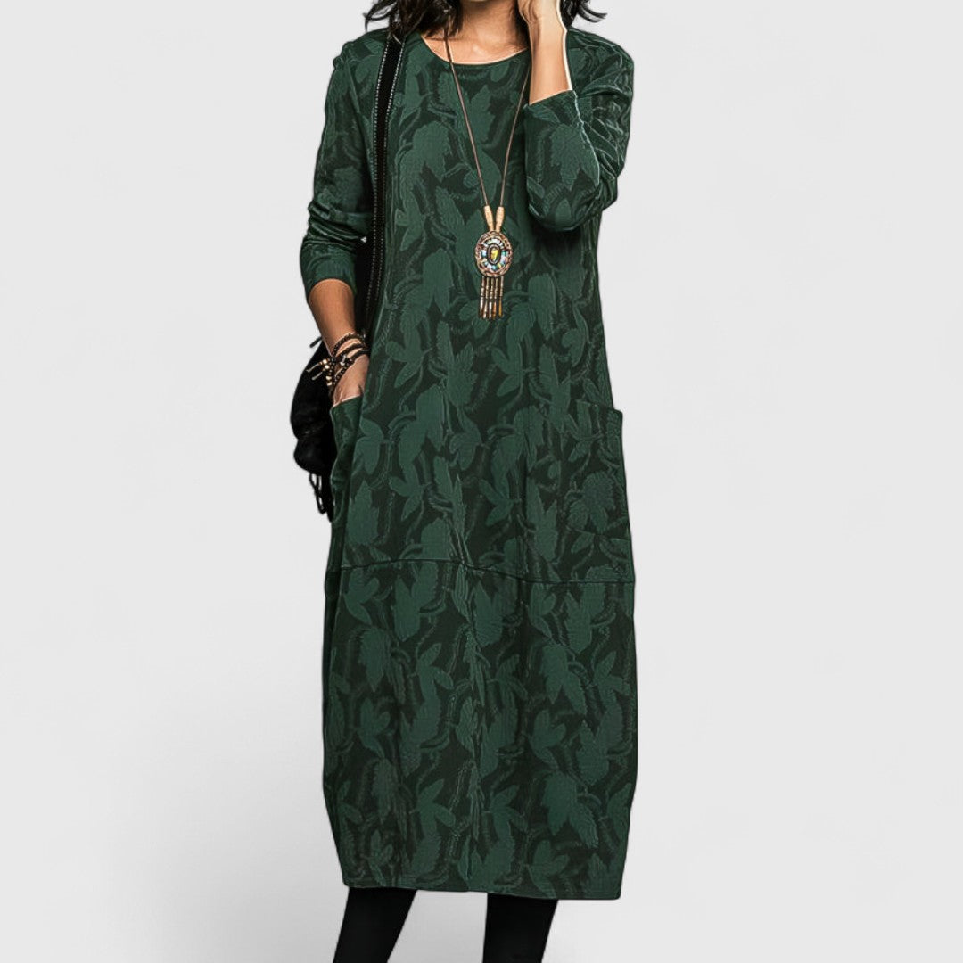 Caterina - Abito elegante con drappeggio delicato e tocco lussuoso